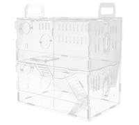 MUCKLILY Jaula Acrílica Transparente para Hámster Pequeña Villa 30x20x30 Cm, Jaula Portátil para Animales Pequeños Buena Ventilación y Suministro para Mascotas