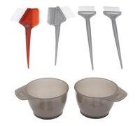 MUCKLILY Juego 2 Cuencos Grandes para Teñir Cabello 4 Peines para Coloración Profesional, Plástico Lavable Reutilizable, Base Antideslizante, Kit para Tintes Peluquería, Aplicación Fácil