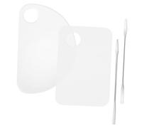 MUCKLILY Juego De 2 Paletas De Maquillaje Transparentes Acrílicas, 4 Piezas, Para Mezclar Bases y Pigmentos, Herramienta Ligera y Portátil Para Uso Profesional y Doméstico Decoración De Uñas