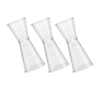 MUCKLILY Juego de 3 Vasos Medidores Dobles de Plástico Transparente Capacidad Grande para Coctelería Profesional y Bar Medidor Doble Cara para Vino Cócteles y Licores Reutilizable