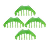MUCKLILY Juego de 4 Peines Masajeadores de Resina para Cuero Cabelludo Peine Gua Sha de Dientes Anchos Color Verde Jade Cepillo Exfoliante Portátil para Masaje y Cuidado Capilar Diario