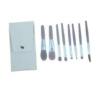 MUCKLILY Juego De Brochas De Maquillaje Facial y Brocha De Maquillaje Para Mujer 9 Piezas Mini Tamaño Cerdas Suaves Para Principiantes Viaje Estuche u Tipo Azul Claro