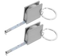 MUCKLILY Llavero cinta métrica metálica retráctil 1 metro 2 piezas, mini flexómetro portátil con bloqueo estable, compacto y duradero para hogar y exterior