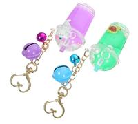 MUCKLILY Llavero de Botella de Leche Acrílico 2 Piezas Campana, Colgante de Bolso en Color Púrpura y Verde Claro, Accesorio Creativo Ligero para Decoración y Obsequio Infantil