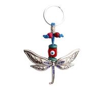 MUCKLILY Llavero de Metal con Colgante Ojo Turco Vintage, Diseño de Libélula, Tamaño Compacto y Ligero, Accesorio para Bolso y Llaves, Joya para Niñas y Obsequio Único