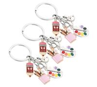 MUCKLILY Llavero para Profesores Graduación 3 Piezas Dijes de Lápiz y Paleta Colgante para Mochila y Bolso Accesorios Escolares de Arte para Estudiantes y Regalos de Agradecimiento