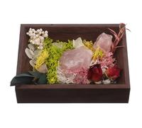 MUCKLILY Marco de Fotos de Cristal Natural con Flor Decorativa Adorno de Escritorio Resistente para Oficina o Hogar Presente para Fiesta y Decoración de Estantería