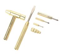 MUCKLILY Martillo Multifunción de Cobre Pequeño para Reparaciones del Hogar Juego de Destornilladores Pequeños Integrado Herramienta Manual Compacta para Bricolaje y Joyería