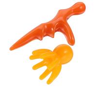 MUCKLILY Masajeador de Cuero Cabelludo Forma de Pulpo y Palo de Automasaje de Resina Kit 2 Piezas Naranja para Relajación Facial y Muscular en Casa Portátil para Oficina y Viajes