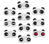 MUCKLILY Máscara para Dormir Infantil de Panda, Antifaz Ligero de Algodón y Felpa Banda Elástica, Adecuado para Volar y Acampar, Paquete de 10 Piezas