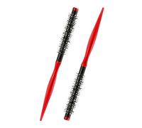 MUCKLILY Mini Cepillo Redondo de Nylon para Cabello Corto y Tupé 2 Piezas Cepillo Rizador Portátil para Peinado y Secado Cerdas Ultrafinas Suaves Adecuado para Viajes y Uso Diario