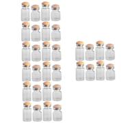 MUCKLILY Mini Tarros De Cristal Botella De Vidrio En Miniatura Decoración De Mini Botella Decoración De Botellas De Vidrio En Miniatura Mini Botellas De Vidrio Madera 8 Piezas X 4