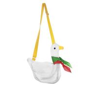 MUCKLILY Mochila de Peluche para Niña Forma de Pato Blanco, Bolso Hombro de Nylon, Diseño Adorable de Dibujos Animados, Adecuado para Uso Escolar y Diario