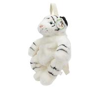 MUCKLILY Mochila de Peluche Tigre para Niños, Mochila Escolar de Dibujos Animados, Suave Felpa Gris, Ligera y Cómoda para Excursiones y Uso Diario, Tamaño Mediano