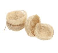 MUCKLILY Nido de Pájaro Artificial Decorativo de Yute Engrosado, Color Madera Natural, Tamaño 7 Cm, Pack de 4 Unidades, para Jaulas y Decoración de Jardín, Adecuado para Nidos de Loro