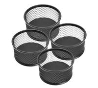 MUCKLILY Organizador Multifuncional de Escritorio 4piezas Soportes de Malla de Hierro para Clips de Papel y Chinchetas, Almacenamiento Conveniente para Estudio y Trabajo