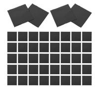 MUCKLILY Paños para Limpiar y Pulir Joyas de Plata 50 Unidades 8X8 CM Microfibra Suave Negra Removedor de Deslustre para Relojes y Cubiertos Uso Diario y Viaje