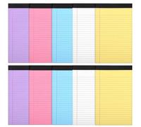 MUCKLILY Paquete de 10 Blocs de Notas A5 (, Morado, 2 Unidades Cada Color), Papel Grueso sin Sangrado, Blocs de Escritura Portátiles para Oficina y Estudio