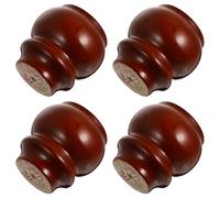 MUCKLILY Patas de Madera Maciza para Muebles y Sofá 8 Cm Color Rojo Marrón, Repuesto Resistente DIY para Sofá, Mesitas y Armarios, 4 Piezas, Uso en Reformas y Mejoras del Hogar