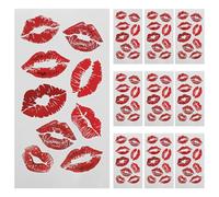 MUCKLILY Pegatinas para Tatuajes Labiales Impermeables 10 Piezas de Tatuajes Temporales de Labios Rojos para Festivales y Cosplay Adhesivos Decorativos Faciales de Fácil Aplicación para