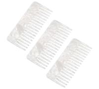 MUCKLILY Peine Antiestático de Acetato para Mujer Juego de 3 Peines Portátiles de Dientes Anchos para Desenredar Cabello Seco y Mojado Color Perla Compacto para Viaje y Peinados