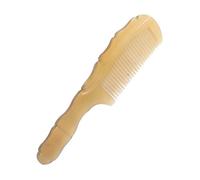 MUCKLILY Peine de Cuerno de Buey Natural para Cabello Color Natural Mango Ergonómico Peine Antistático para Uso Doméstico Masaje de Dientes Finos para Mujeres y Hombres