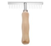 MUCKLILY Peine para Caballos y Vacas con Mango de Madera, Acero Inoxidable, Uso Versátil y Eficaz para Eliminar Enredos y Pelo Muerto Cuidado Equino