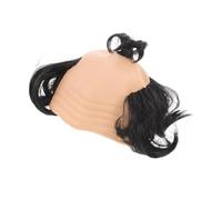 MUCKLILY Peluca de Disfraz Calva Sintética Negra Cuero Cabelludo Realista, Accesorio de Broma para Fiestas y Cosplay, Peluca Corta para Adultos en Eventos Divertidos y Disfraces