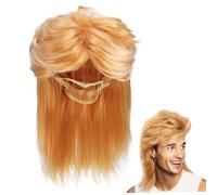 MUCKLILY Peluca de Salmonete Rubia Peluca de Accesorio de Disfraz Halloween y Fiestas Temáticas Peluca de Sintética Duradera