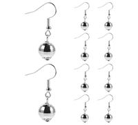 MUCKLILY Pendientes Colgantes de Bola de Discoteca para Mujer 5 Pares Estilo Retro Años 70 Plateados Cortos Accesorios de Moda para Fiestas y Disfraces Ligeros y Cómodos para Pieles