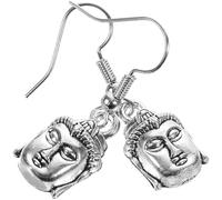 MUCKLILY Pendientes Colgantes de Buda para Mujer Antigua Aleación de Zinc Diseño Ligero Ceremonia Fiesta Elegante Longitud Media