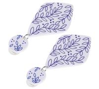 MUCKLILY Pendientes Colgantes Retro Estilo Chino Estilo Chino Vintage Pendientes Acrílicos Azules y para Mujer Amuleto Colgante Asiático Adecuado para Uso Diario Fiestas