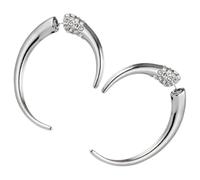 MUCKLILY Pendientes de Luna Cristales para Mujer Estilo Punk, Ligeros y Cómodos, Diseño Geométrico en Metal Plateado, Ideales para Fiestas y Bodas