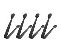 MUCKLILY Pinzas para Galletas de Desayuno Negras de Acero Inoxidable 4 Piezas Mini Pinzas para Mojar Galletas y Servir Tostadas Utensilios Versátiles para Cafeterías Panaderías y Mesas