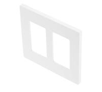 MUCKLILY Placa de pared doble para interruptores y tomacorrientes, color blanco, sin tornillos, tapa decorativa para enchufes, compatible con instalación en hogar y oficina, fácil montaje