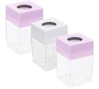 MUCKLILY Porta Clips Magnético Pequeño Cuadrado, Estuche Transparente de Plástico en Colores Macarrón, Set 3 Piezas, Dispensador Portátil para Oficina, Escuela y Escritorio Color Aleatorio