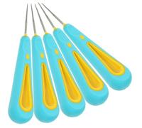 MUCKLILY Punzón para Reparar Calzado Mango de Goma, Juego de 5 Piezas, Herramienta de Costura para Suela y Cuero, Utensilio Práctico para Reparación Manual de Zapatos