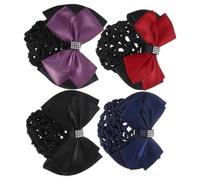 MUCKLILY Redecilla Elástica para Moño Lazo 4 Piezas Accesorio para Recogidos Profesionales Malla Suave y Cómoda Adecuado para Enfermeras Azafatas y Uso Diario en Oficina