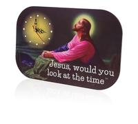 MUCKLILY Reloj De Pared Religioso Silencioso De Jesús Reloj De Oración No para Decoración De Hogar para Iglesia y Bautizo