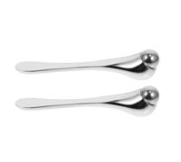 MUCKLILY Rodillo para Ojos 2 Piezas de Acero Inoxidable Plateado, Mini Varita Mágica para Masaje Facial y Aplicación de Crema, Herramienta Portátil para Aliviar Ojeras, Bolsas y Fatiga