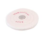 MUCKLILY Rueda de Pulido de Algodón Blanco 6 Pulgadas 150 MM Orificio de 4 MM 2 Piezas Disco de Láminas para Esmerilado y Acabado de Joyas Muelas Abrasivas para Metales y Plásticos