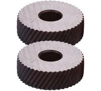 MUCKLILY Ruedas Moleteadas de Acero 2 Piezas, Ruedas Diagonales Gruesas Pequeñas para Torneado, Moleteado Lineal Doble Dirección, Repuestos Resistentes y Duraderos para Herramientas