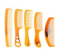 MUCKLILY Set de 5 Peines de Plástico Cabello Antiestáticos Dientes Variados 8 Tres Agujeros 9 Dientes Grandes 10 un Agujero 11 Pequeño en Forma de Luna 7 Grande en Forma de Luna