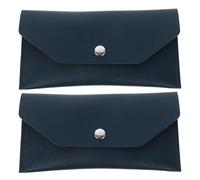 MUCKLILY Sobres Reutilizables para 2 Unidades Organizador de Dinero de Poliuretano PU Verde Oscuro Billetera Compacta y Portátil Cierre a Presión para Presupuesto y Viajes