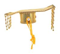 MUCKLILY Sombrero Creativo Estilo Tradicional Chino para Cosplay y Fiestas, Tocado Asiático Dorado Tamaño Único, Accesorio Histórico para Actuaciones y Disfraces de Teatro