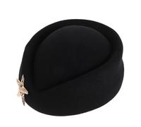 MUCKLILY Sombrero de Azafata de Fieltro Estrella de Mar Gorra para Cosplay y Disfraz Color Azul Talla Única Accesorio Ligero para Fiestas y Uniforme de Aerolínea