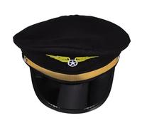 MUCKLILY sombrero de piloto gorras de piloto para mujer sombreros de piloto gorras de piloto para hombre sombrero de disfraz de piloto de aerolínea accesorios piloto para hombre paño Negro