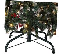 MUCKLILY Soporte Metálico Verde para Árbol de Navidad Artificial Base Fijación por Tornillo Diseño Seguro y Fácil de Instalar para Árboles Estrechos