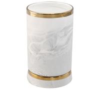 MUCKLILY Soporte para Utensilios de Cerámica Diseño Marmolado Gris y Borde Dorado Organizador de Cubiertos para Cocina Doméstica Cubo de Almacenamiento para Cucharas y Tenedores