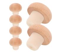 MUCKLILY Tapones de Botella de Vino de Madera Forma de Seta 6 Unidades Corchos para Vino Reutilizables Sellado Hermético para Conservar Frescura y Aroma Accesorios para Cocina y Fiesta